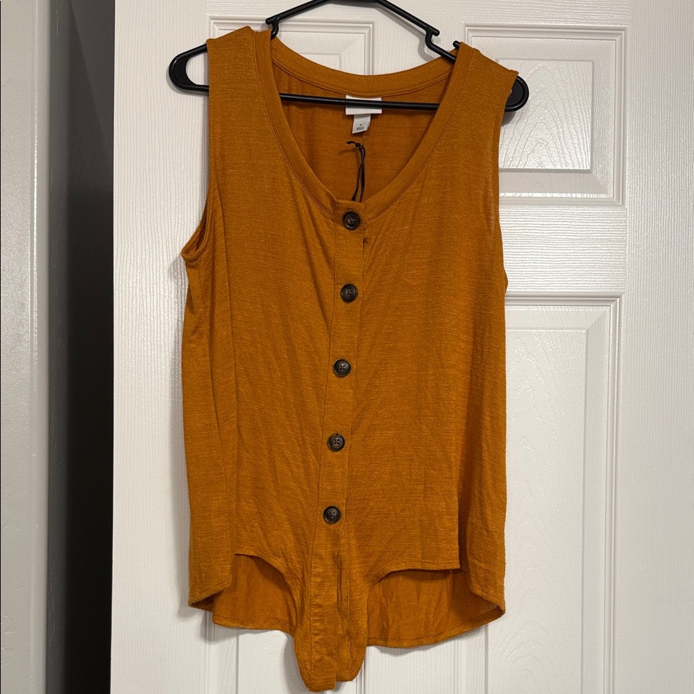 26.  Ava & Viv Orange Button-Down Tank Top.